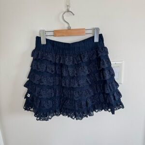 Abercrombie and Fitch Lace Tiered Mini Skirt Cotton 2010s Y2K Gossip Girl